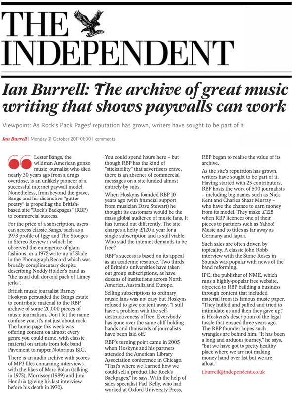 The Independent, 31 October 2011